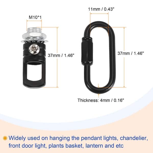 Pendant Light Fixture Chain 24" Long with Chain Connectors Hook Rings